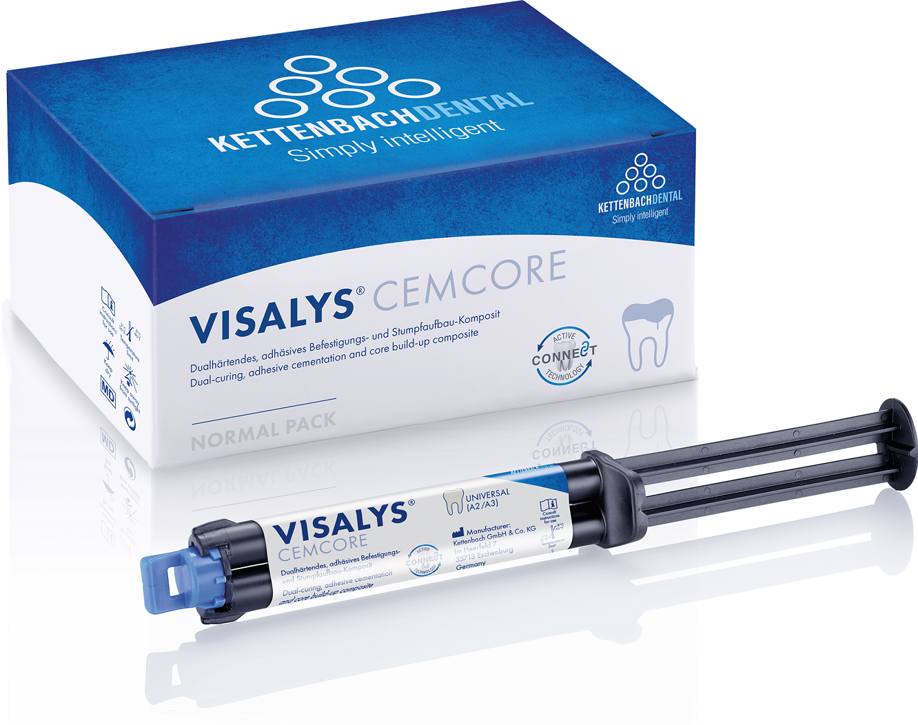 13572 Visalys® CemCore Universal (A2/A3) Normal pack, Kettenbach (Германия) – композит двойного
отверждениядля работы с любыми непрямыми реставрациями